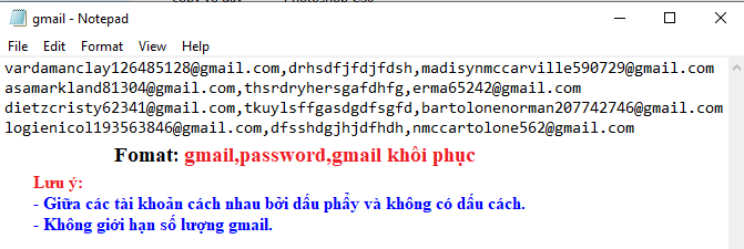 đổi mật khẩu gmail hàng loạt